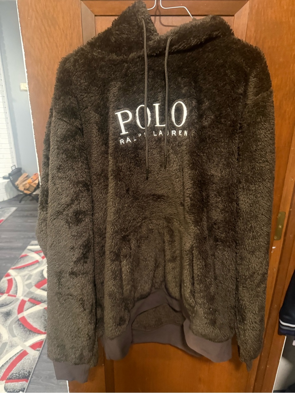 Polo by Ralph Lauren Dark Brown Sherpa Zip-Up Hoodie
